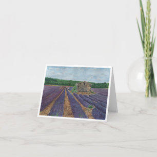 Watercolor Lavender Field Greeting Note Card 