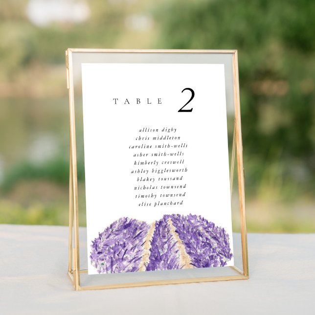Watercolor Lavender Fields 5x7" Wedding Seat Chart (Creator Uploaded)