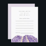 Watercolor Lavender Fields Advice and Wishes Card<br><div class="desc">From the engagement party to the wedding night,  veteran couples have tried and true advice for the soon-to-be newlyweds. These romantic and painterly advice cards add a special memento for the couple to read as the years go by.</div>