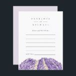 Watercolor Lavender Fields Advice and Wishes Card<br><div class="desc">From the engagement party to the wedding night,  veteran couples have tried and true advice for the soon-to-be newlyweds. These romantic and painterly advice cards add a special memento for the couple to read as the years go by.</div>