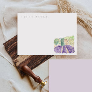 Watercolor Lavender Fields Personal Note Card