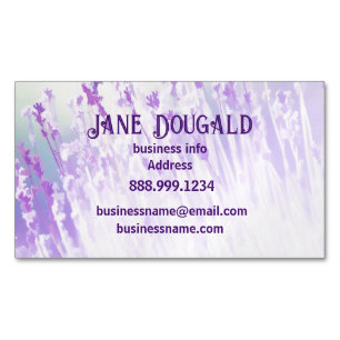 Watercolor Lavender Floral Classic Writer's  Magnetic Business Card