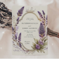Watercolor Lavender Floral Regal Wedding