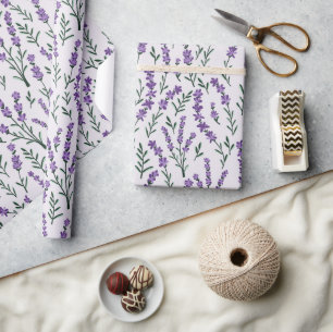 Watercolor Lavender Floral Wrapping Paper