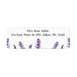Watercolor Lavender Flower Buds Return Address
