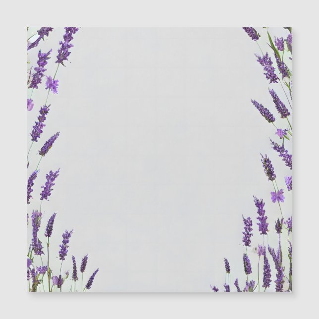 Watercolor Lavender Flower Frame Design Magnetic Invitation (Front)