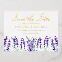Watercolor Lavender Flower Garden Save the Date