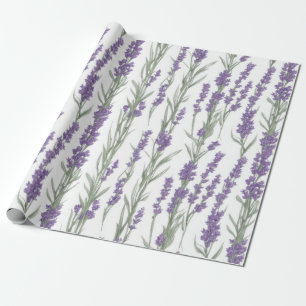 Watercolor Lavender Flowers Wrapping Paper