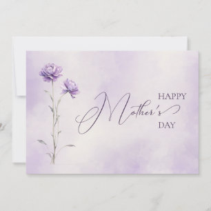 Watercolor Lavender Meadow Wildflower Mothers Day  Holiday Card
