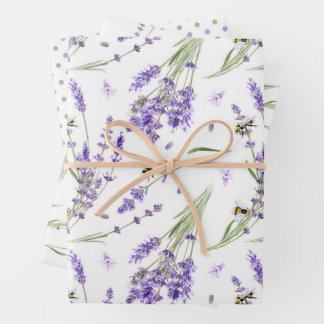 Watercolor Lavender Pattern Wrapping Paper Sheet