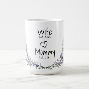 Watercolor lavender personalize Wife mommy Coffee Mug