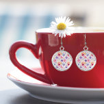 Watercolor Lavender Pink Red Pastel Floral Spring Earrings<br><div class="desc">Bring your jewellery collection to life with this watercolor art floral seamless pattern in lavender and pink shades.</div>
