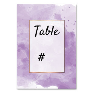 Watercolor Lavender Romantic table number