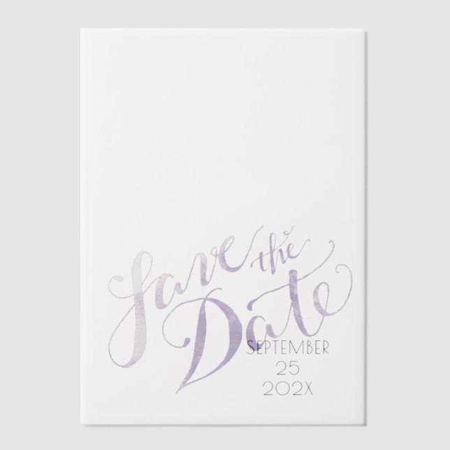 Watercolor Lavender Save the Date Overlay Vellum Invitations (Front)