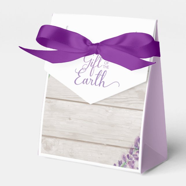 Watercolor Lavender & Wood Essential Oils Class Favor Box (Front Side)