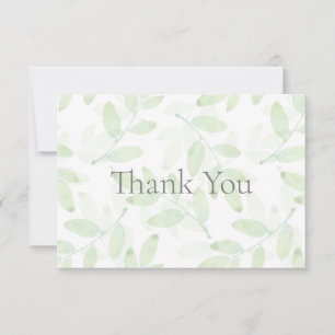 Watercolor Layered Leaves Pattern Thank You Card