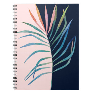 Watercolor leaf, abstract nature print. notebook