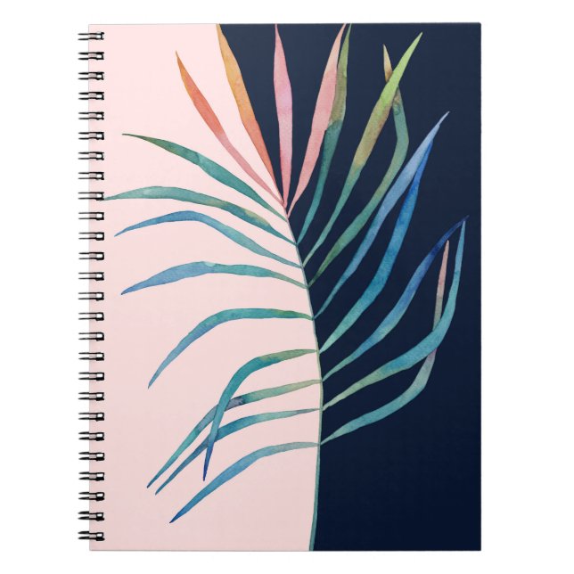 Watercolor leaf, abstract nature print. notebook (Front)