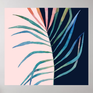 Watercolor leaf, abstract nature print. poster