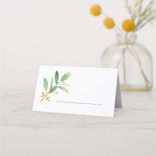 Watercolor leaf Wedding or event place card
