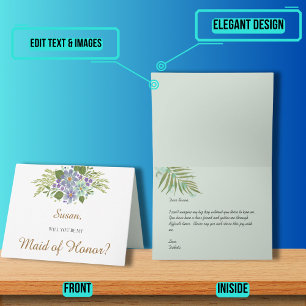 Watercolor Leaves 01 Bridal Party Proposal Folded Card