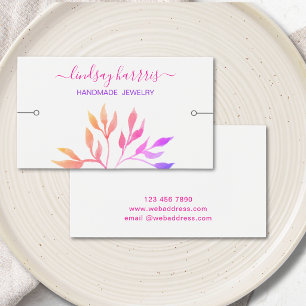 Watercolor Leaves Bracelet Jewellery Display Card