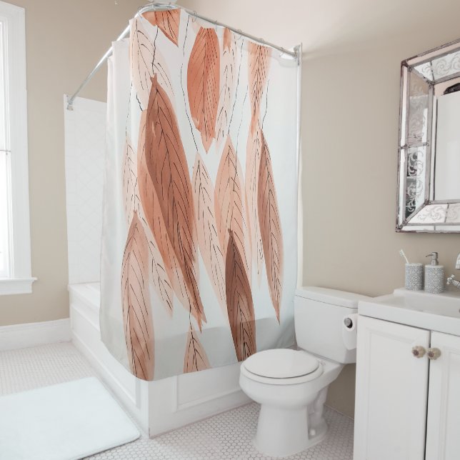 Watercolor Leaves Brown Terracotta Beige Blush (In Situ)