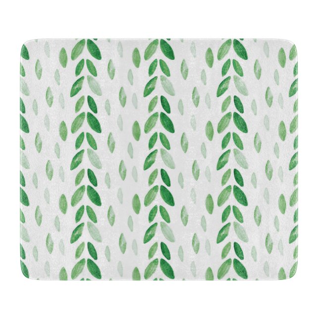 watercolor leaves cutting board (Front)