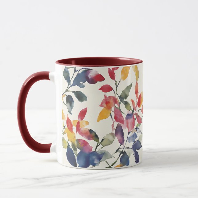 Watercolor leaves mug (Left)