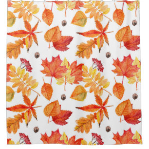 Watercolor leaves, natural seamless pattern.