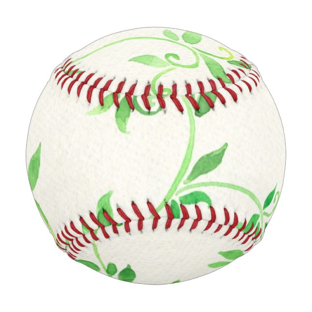 Watercolor leaves pattern baseball (Front)