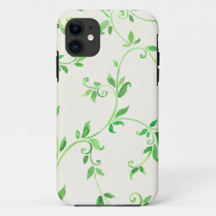 Watercolor leaves pattern iPhone 11 case