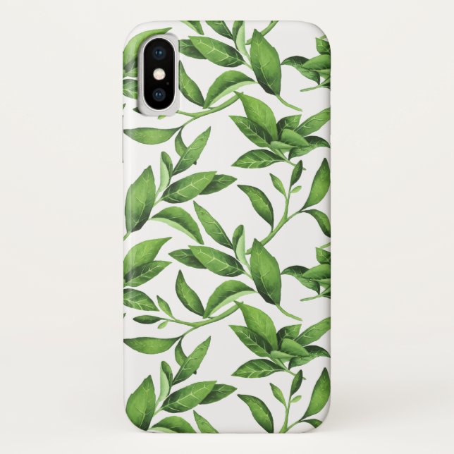 Watercolor Leaves Pattern Case-Mate iPhone Case (Back)