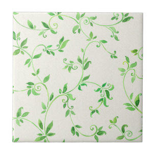 Watercolor leaves pattern tile