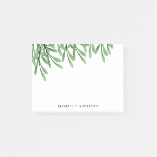 Watercolor Leaves Personalized Post-it Notes
