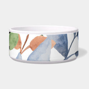 Watercolor Leaves Pet Bowl