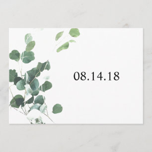Watercolor leaves save the date card 5x7