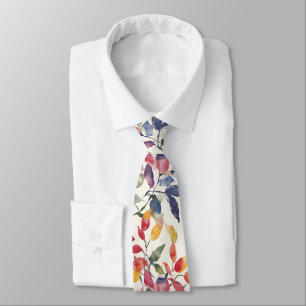 Watercolor Leaves Tie