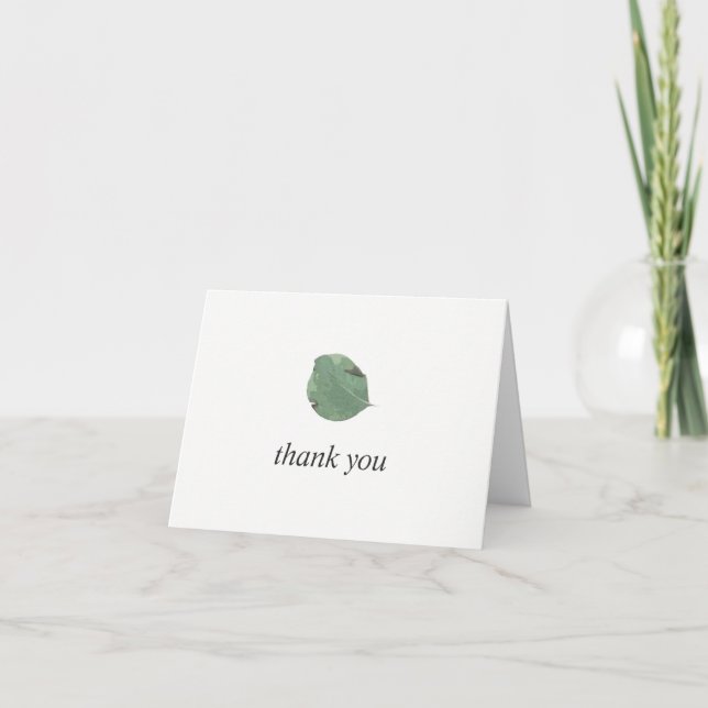 Watercolor leaves wedding thank you - folded (Front)