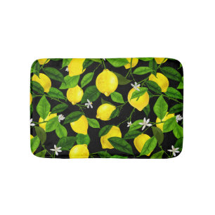 Watercolor Lemon 2 Bath Mat