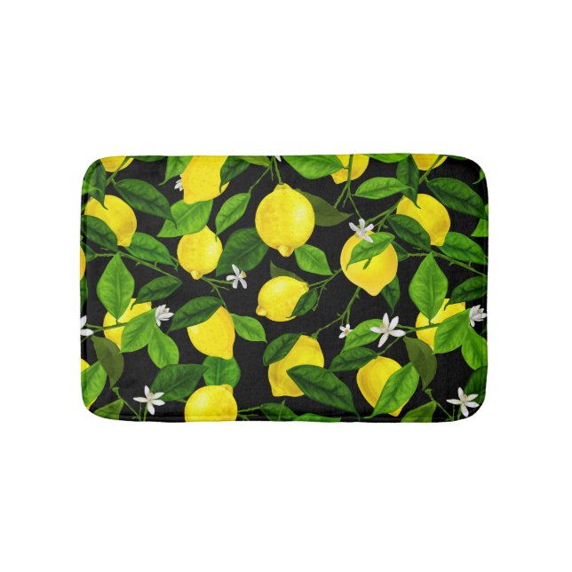Watercolor Lemon 2 Bath Mat (Front)