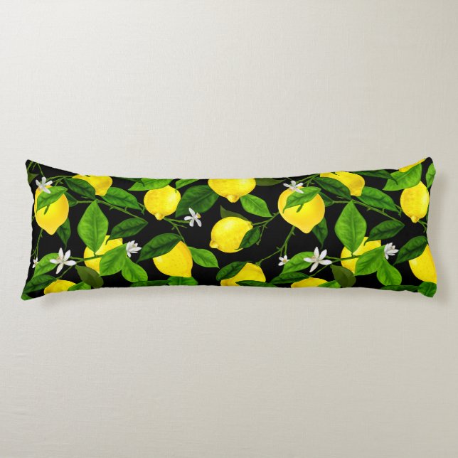 Watercolor Lemon 2 Body Pillow (Front)