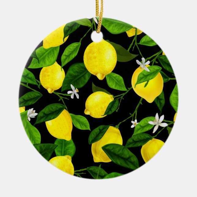 Watercolor Lemon 2 Ceramic Ornament (Front)