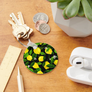 Watercolor Lemon 2 Keychain