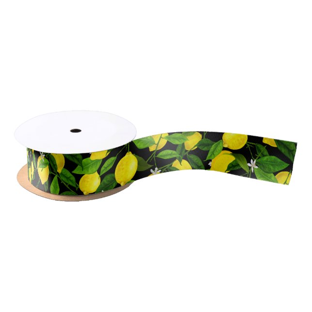 Watercolor Lemon 2 Satin Ribbon (Spool)