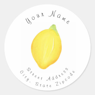 Watercolor Lemon Address Label