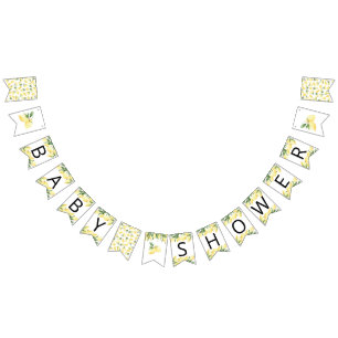 Watercolor Lemon Baby Shower Bunting Flags