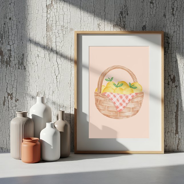 Watercolor Lemon Basket Kitchen Poster (Creator Uploaded)