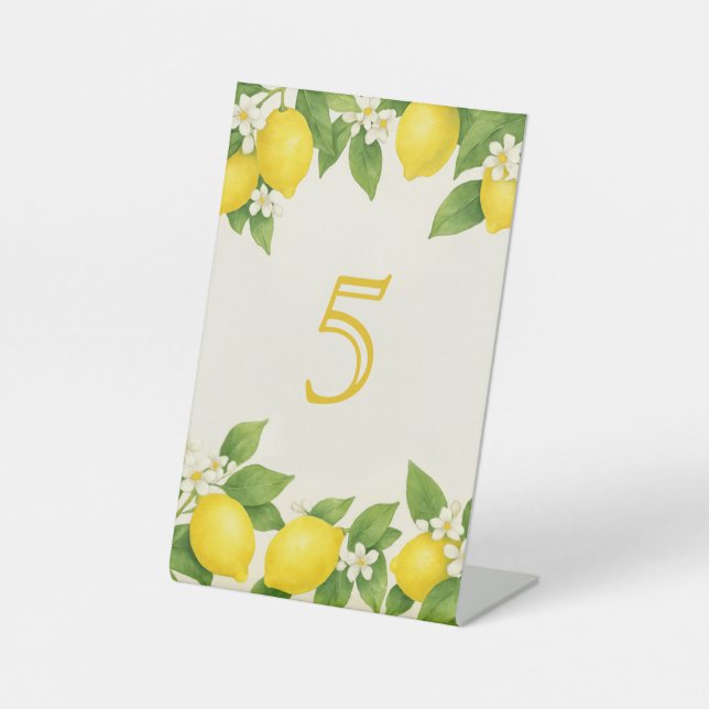 Watercolor Lemon Birthday Pedestal Sign (Front)