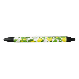 Watercolor Lemon Black Ink Pen